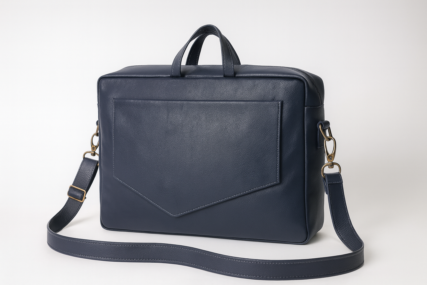Blue Leather Messengerr Bag – handmade