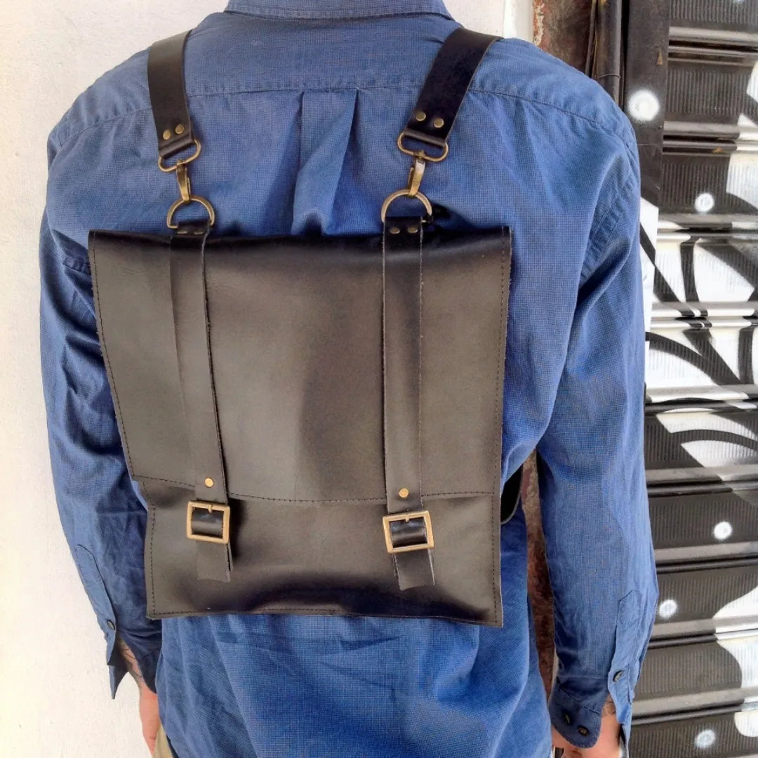 Convertible Leather Bag – Messenger & Backpack