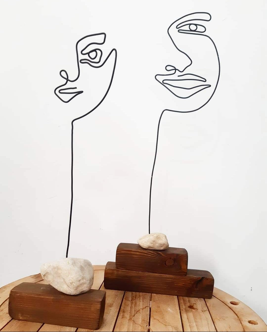 Wire Face Sculpture - Handmade